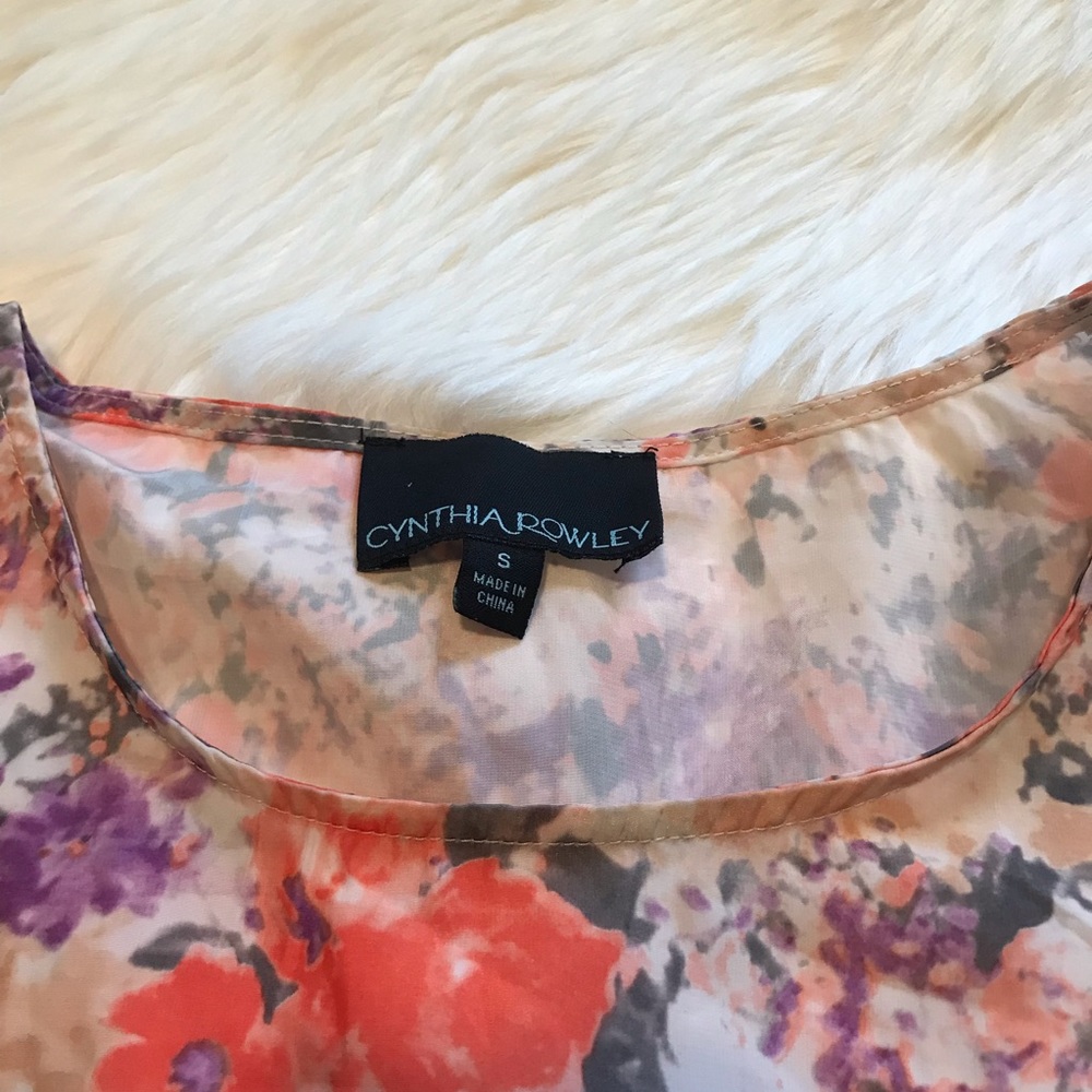 Cynthia Rowley Peplum Watercolor Top- Size S - Picture 3 of 5